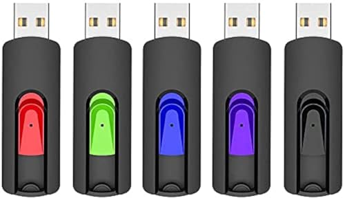 RAOYI 5 Pack 64GB USB Flash Drive, USB 2.0 Memory Stick Thumb Drives Jump Drive Pen Drive for PC Laptop Computer - 64G Multipack - color: 5 Mixed Colors, size: 64GB