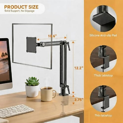 Portable Monitor Holder Mount Arm with Strong Magnetic 360° Rotating Base Bearing Over 5LBS Compatible with 12.9/14.6/15.6/17.3/18.5 inch iPad Pro/Mini/Air/Surface/Samsung - size: Up to 18.4''