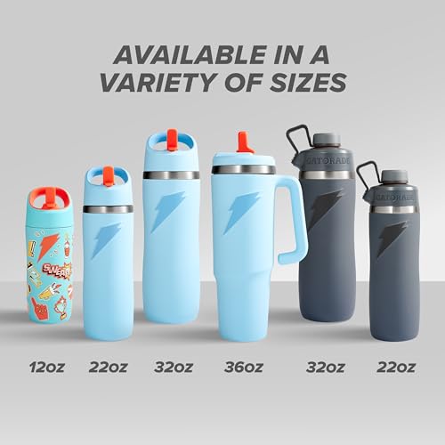 Gatorade 'Overtime' 22oz Stainless Steel Water Bottle, Straw Cap, Red/Blue - color: Red/Blue, size: 22 Ounces, style: Straw Cap