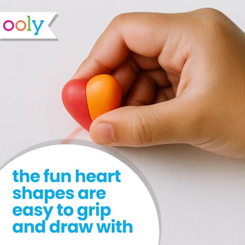 Ooly I Heart Art Erasable Crayons, Twistable Kids Coloring Kit, 12 Bright Colors, Gifts for Kids - style: Heart Crayons