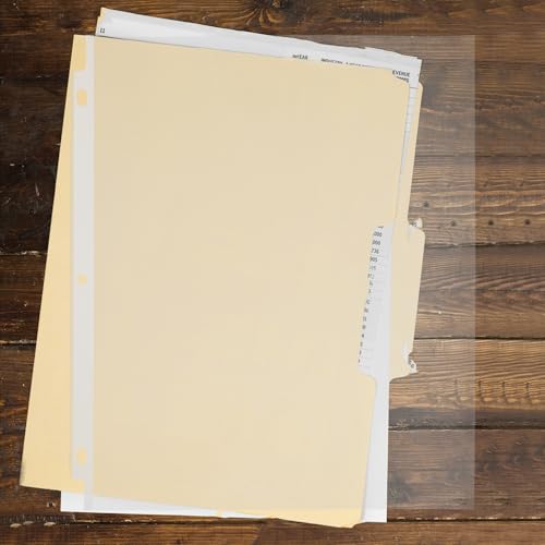 50pcs Clear Protectors Plastic Page Sleeves for Binders Transparent Punched Sheet Sleeves Reinforced Heavy Duty Document Organizers