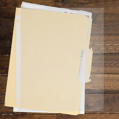 50pcs Clear Protectors Plastic Page Sleeves for Binders Transparent Punched Sheet Sleeves Reinforced Heavy Duty Document Organizers