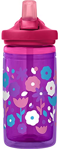 CamelBak Eddy+ Kids Bite Valve Straw Insulated Tritan Renew Water Bottle - color: Flower Power, size: 13.5 Ounces