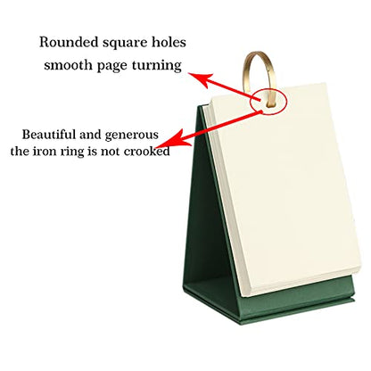 Small Blank Flash Cards Index Cards Mini DIY Cover Sketchbook with Binder Rings 180Pcs Paper Standing Flip Blank Desk Calendar Drawing Sketch Book Memo Scratch Pads for Note Taking Painting Working - color: Green