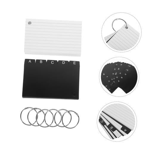 HOMSFOU Index Cards with Metal Binder Rings Blank Flash Cards for Studying and Office Use 3x5 Inches Convenient Learning Tools for Students and Professionals