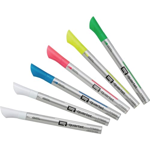 Quartet Dry Erase Markers, Glass Whiteboard Markers, Fine Tip, Assorted Neon Colors, 6 Pack (79558Q) - style: Fine Tip