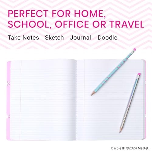 Yoobi Barbie X College Ruled Composition Notebook Set – 3-Pack of Kids 1 Subject Notebooks, Allover Print Designs – 100 Sheets Each, For School, Office & Home – 9.75” x 7.5” - color: Barbie - Composition, size: Pack of 3