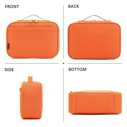 FlowFly Kids Lunch box Insulated Soft Bag Mini Cooler Back to School Thermal Meal Tote Kit for Girls, Boys, Orange - color: Orange