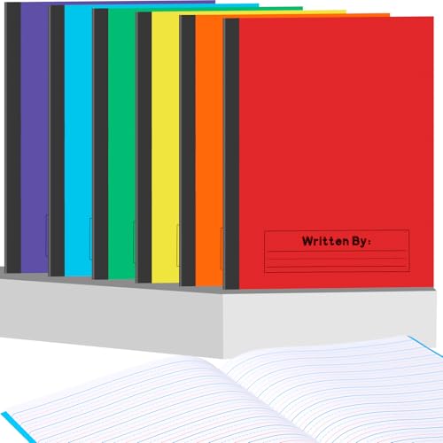 Henoyso 12 Pcs Primary Composition Notebook K-2, Wide Ruled 9.75" x 7.5" Journals, 60 Pages, Writing & Handwriting Practice for Kindergarten, 1st & 2nd Grade, Back to School Supplies (Stylish Color) - color: Stylish Color