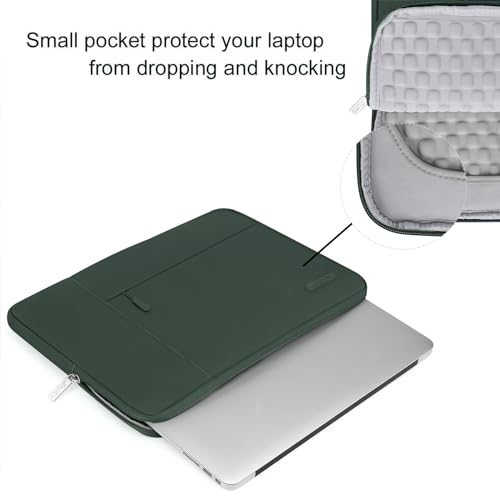 MOSISO Laptop Case 13.3 inch, 13.3 inch Laptop Sleeve with Handle | Compatible with MacBook Air/Pro 13/Pro 14, HP Dell ASUS Lenovo, Polyester Multifunctional Computer Bag, Midnight Green - color: Midnight Green, size: 13.3 inch