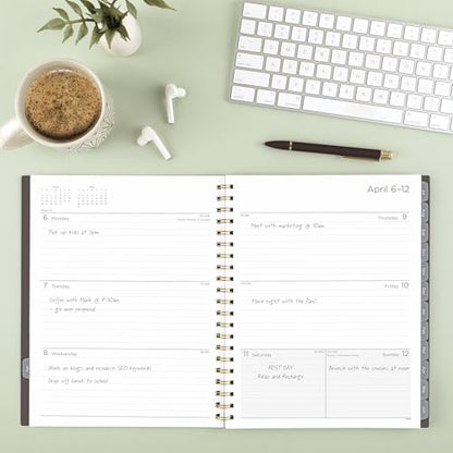 Mead Planner 2026-2027 Weekly & Monthly Academic 15-Month April-June, 8.5" x 11", Ground Coffee (CAW62004) - color: Ground Coffee, size: 8.5"W x 11"H, style: 2026-2027