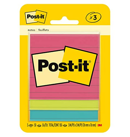 Post-it Notes, 3x3 in., 3 Sticky Notes Pads, 50 Sheets per Pad, Poptimistic Collection, School Supplies and Oﬃce Products, The Original Post-it Note (Pack of 2) - size: 0.7" x 3.8" (Pack of 2)