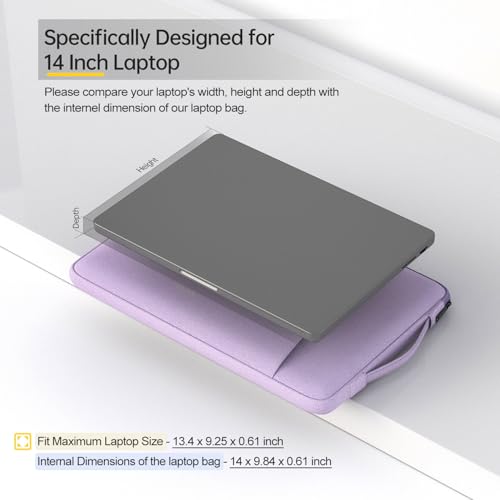 Laptop Sleeve 14 Inch Laptop Case Computer Bag for 15 inch New MacBook Air M4 A3241 M3 A3114 M2 A2941 2025-2023, Purple - color: Purple, size: 14 Inch