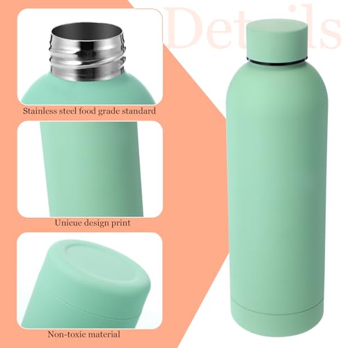 Bokon 10 Pcs Stainless Steel Water Bottle Bulk Teacher Employee Appreciation Gifts School Double Layer Vacuum 17 oz Small Mouth Sport Insulated Metal Reusable Flask Leakproof Lid - color: Trendy Color