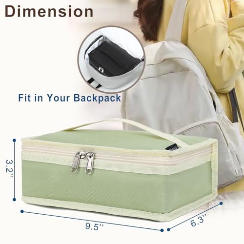 FlowFly Small Insulated Lunch box Portable Soft Bag Mini Cooler Thermal Meal Tote Kit with Handle for Work & School, Light Matcha - color: Light Matcha