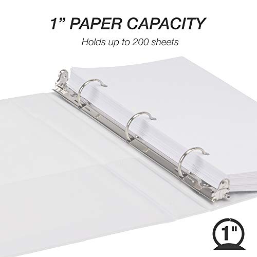 Samsill Economy 1 Inch Mini 3 Ring Binder, Round Ring Binder, Holds 5.5 x 8.5 Inch Documents, Customizable Cover, 1" View, 6-Pack, White - color: White, size: 1" View, style: 6-Pack