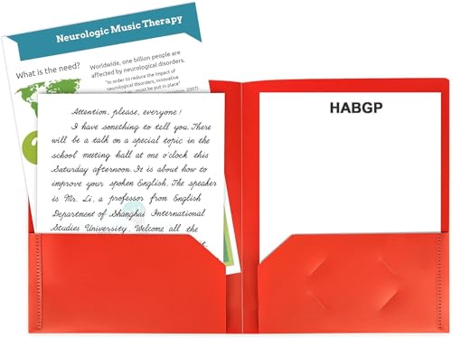 Plastic Folders with Pockets, 6 Color 48 Pcs Heavy Duty Two Pocket Folder Business Card Holder for Office High School