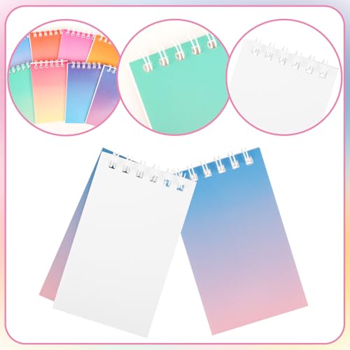 Mini Notebooks Bulk Small Spiral Notebook 24 PCS Mini Journal Pocket Notebooks Set Colorful Cover Notebooks for Party Supplies Teacher Children Classroom Rewards - style: Fade Color