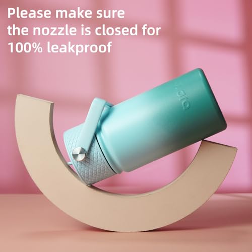 BJPKPK Insulated Water Bottle, 15oz Stainless Steel with Straw Lid | Leak Proof, BPA-Free, Vacuum Insulated, Keep Drink Cold & Hot, Metal Water Bottle for Travel, Gym, Office, Cupholder Friendly - color: Milk Blue, style: N-15oz-Color Lid