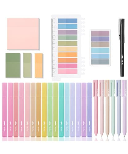 Mr. Pen- Aesthetic Book Annotation Kit, 16 No Bleed Aesthetic Highlighters | 6 Colored Ink Gel Pens, 700 Sheets Transparent Sticky Notes & Tabs for Study, Bible Journaling, Planner, Office Supplies