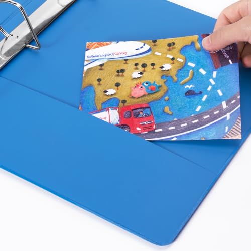 COMIX Sturdy 3 Ring Binder 2 inch with Clear View Cover, 2" Slant-D Ring View Binder Holds 500 Sheets of US Letter Size Paper, 6 Pack (Light Blue) - color: Light Blue, size: 2 inch