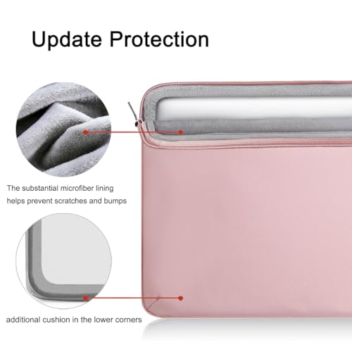 Voova Laptop Sleeve Case 14 15 Inch for Women, 360° Protective Waterproof Slim Computer Bag Cover Compatible with MacBook Air 15 M2/M3/M4 2024-2025, MacBook Pro 14/15, Hp Chromebook 14, Pink - color: Sakura Pink, size: 14-15 Inch