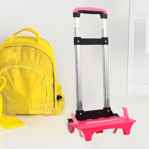 Backpack Hand Truck, Compact Portable Backpack Trolley, Luggage Cart, Foldable Wheeled Hand Trolley, Style A (2 Wheel Pink) - color: Style a (2 Wheel Pink)