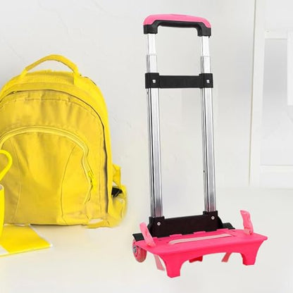 Backpack Hand Truck, Compact Portable Backpack Trolley, Luggage Cart, Foldable Wheeled Hand Trolley, Style A (2 Wheel Pink) - color: Style a (2 Wheel Pink)