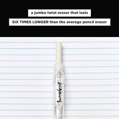 SAKURA 50282 SumoGrip 0.5-mm Pencil with Eraser, Clear Blue - color: Clear Blue