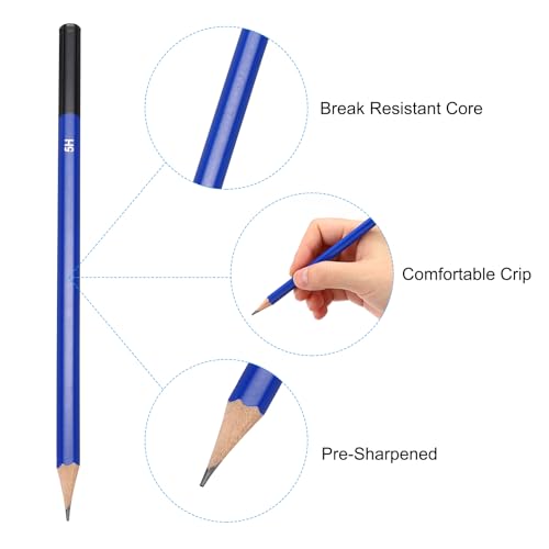 PATIKIL 5H Drawing Pencils for Sketching, 12PCS Sketch Pencils for Drawing Art Pencils Graphite Wood Pre-sharpened for Drawing Sketching Artists, 5H Pencils - size: 1 Count (Pack of 1), style: 5H