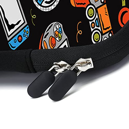 15.6" laptop sleeve chromebook case adjustable shoulder strap with handle accessory pocket (Games) - color: Games