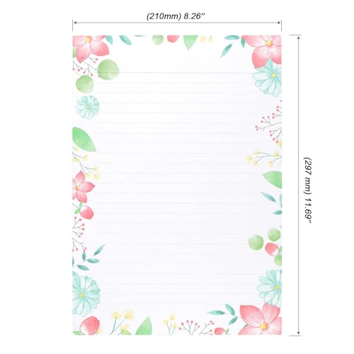 MOUYAT 500 Sheets A4 Stationery Writing Paper, 8.5" x 11" Letter Size Unpunched Ruled Filler Paper, Loose-Leaf Line for Office