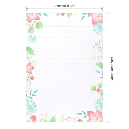 MOUYAT 500 Sheets A4 Stationery Writing Paper, 8.5" x 11" Letter Size Unpunched Ruled Filler Paper, Loose-Leaf Line for Office