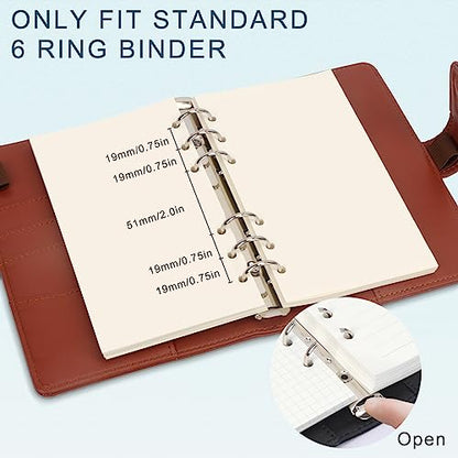 A6 Refill Paper, [5 Pack] Toplive 100GSM Thick Refillable Blank Paper 6 Hole Filler Inserts Loose Leaf Paper 225 Sheets (450 Pages) for 6 Ring Binder Journal Notebook - style: Blanks 5 Pack