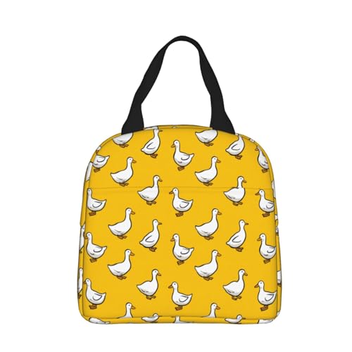 Insulated Lunch Bag Yellow Duck Pattern, Leakproof Lunch Tote for Work School, Reusable Lunch Box Cooler for Adults Students, Compact Lunch Bag for Office College Picnic - color: C05