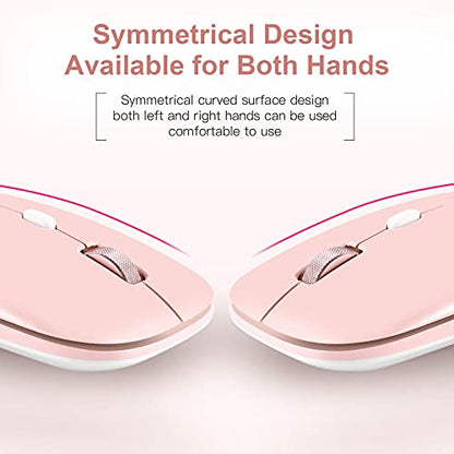 PINKCAT Wireless Flat Mouse, 2.4G Optical Mouse for Laptop, PC, Chromebook, Notebook, Especially Designed for Computer Bags (Pink) - color: Pink