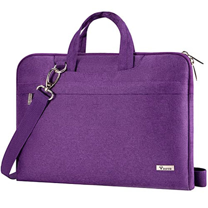 Voova Laptop Bag 13 14 Inch for Women, Waterproof Computer Sleeve Carrying Case with Shoulder Straps & Handle Compatible with Macbook Air 13 M2/M3/M4, MacBook Pro 13/14, HP Chromebook 14, Purple - color: Purple, size: 13-14 Inch(35 x 24 x 2.5 cm)