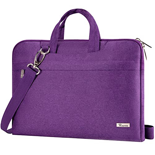 Voova Laptop Bag 15.6 Inch for Women, Waterproof Computer Sleeve Carrying Case with Shoulder Straps & Handle Compatible with Macbook Air 15, MacBook Pro 15/16, 15-16 Inch Hp Dell Lenovo Asus, Purple - color: Purple, size: 14-15.6In & 2019 New Macbook Pro