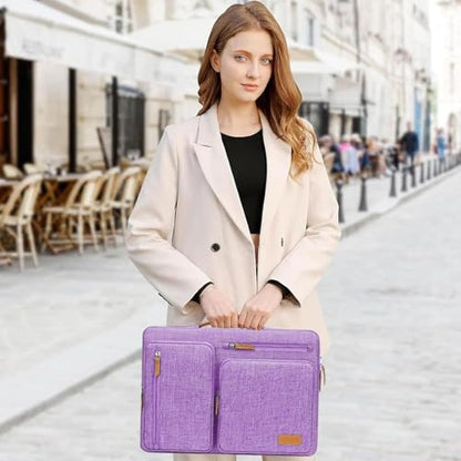 MOSISO 360 Protective Laptop Case 15 inch, 15 inch Laptop Sleeve Compatible with MacBook Air M5 M4 M3 M2 2026-2023, Dell XPS Plus, Side Open Carrying Case with 4 Zipper Pockets&Handle, Lilac - color: Lilac, size: 15 inch