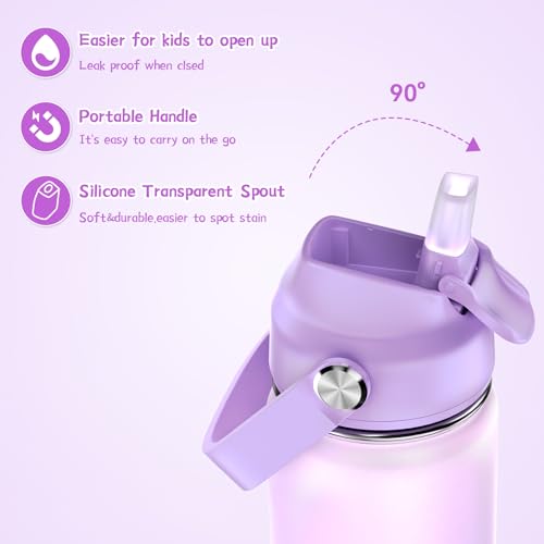 ACESAK Kids School Backpack for Girls, 4-In-1 Bookbag Backpack Set with 14OZ Insulated Kids Water Bottle, Lunch Bag Set for Girls Kid Teens Middle School Student, Girl Backpack for Schools - color: Black-purple