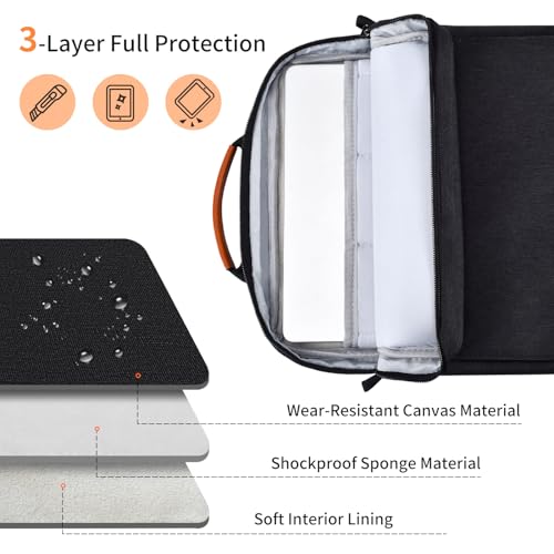 13 Inch Laptop Shoulder Bag Carrying Case for Macbook Air 13" M5 M4 A3449 A3420/ 2026 MacBook Neo A18 Pro A3404/ MacBook Pro 14" M5 M4 M3/ 13" iPad Pro/Air M5 M4, Vertical Laptop Sleeve Handbag, Black - size: 13.3-14 Inch