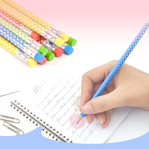 Pre-Sharpened Pencils #2 HB for Kids, School Number 2 Pencils with Latex-Free Erasers, Smooth Writing, Break-Resistant, Easy to Sharpen, Comfort Grip, Back to School Supplies, 12 Count - color: Bright