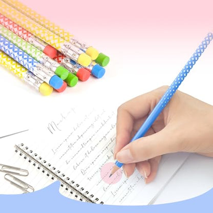 Pre-Sharpened Pencils #2 HB for Kids, School Number 2 Pencils with Latex-Free Erasers, Smooth Writing, Break-Resistant, Easy to Sharpen, Comfort Grip, Back to School Supplies, 12 Count - color: Bright