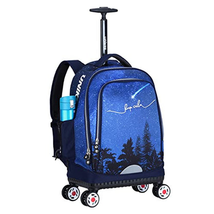 Rolling Backpack with Wheels for Travel, Roller Backpack for Women, Wheeled Laptop Bag Fits 15.6 Inch Notebook - color: Falling Star