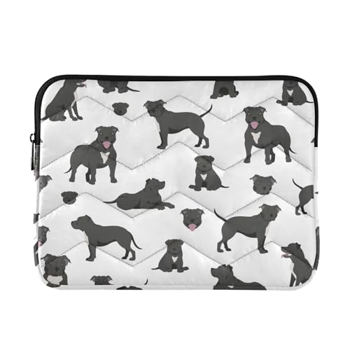 Animal Laptop Sleeve Pit Bull Dog Black Computer Carrying Case Notebook Briefcase Tablet Puffy Cover Durable Waterproof PC Bag for 13.3-14" Pro Air Max - color: Multi-003