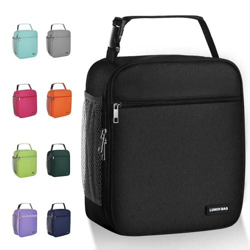 Lovoeo Lunch box Lunch bag for men women Insulated Lunchbox Lunch bags for Work Picnic Travel (Black) - color: Black