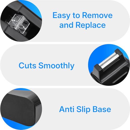 OWLKELA Desktop Tape Dispenser, Non-Skid Base for Office, Home and School, 2 Pack Tape Holder, 1.7 x 4 x 2.2 Inches Each, Black (Tape Not Included) - color: Black, size: 2 Pcs