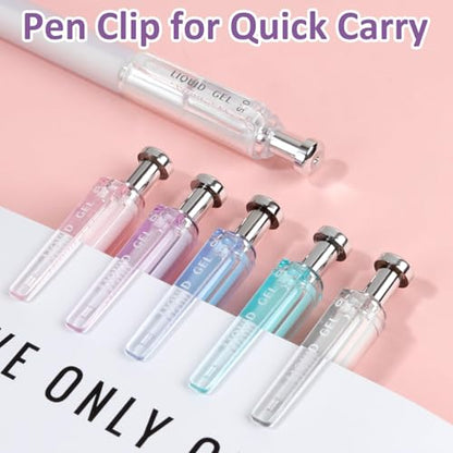 FIOVER Gel Pens, 12 Pcs 0.5mm Quick Dry Black Ink Pens, Fine Point Smooth Writing Pens, Retractable with Silicone Grip, High-End Cute Aesthetic Office School Supplies, Gifts for Women Men (12pcs) - color: 12pcs black
