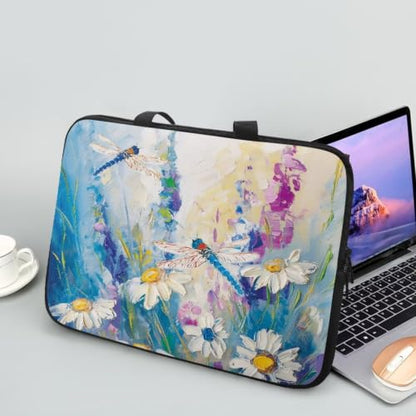 Computer Shoulder Bags for Laptops Laptop Briefcases Casual Business Briefcase - color: Daisy Dragonfly, size: 15inch