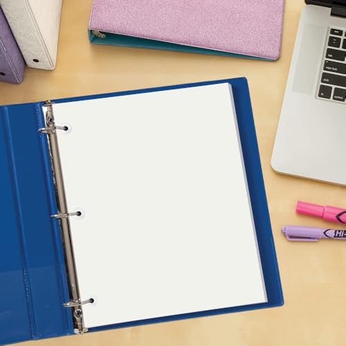 3-Hole Punched Blank Paper - 100 Sheets/200 Pages Loose Leaf Papers, 100 GSM, Paper Refills for Large Leather Journal/Filofax Binders, 8" x 10.5" - size: 8" x 10.5", style: 1-Pack